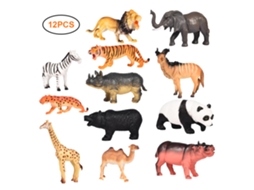 Mali 12pc/set Brinquedos Animais Selvagens Simulação Plásticos Realistas Educativos para Crianças 3+