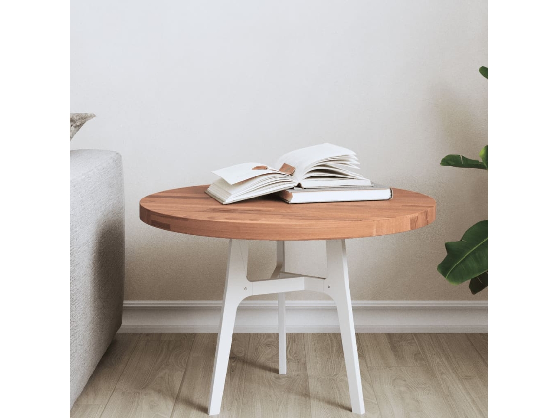 Vidaxl Tampo De Mesa Redondo Ø50x2,5 Cm Madeira De Faia Maciça