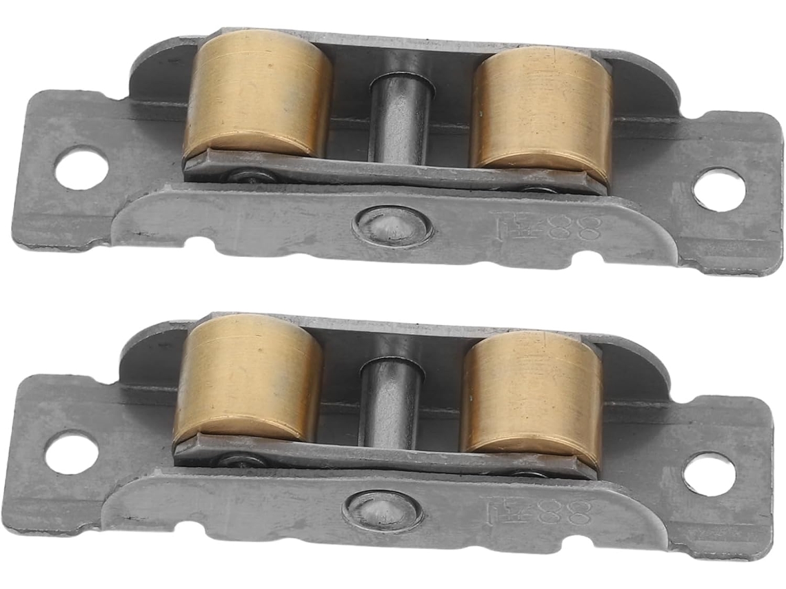 Conjunto De 2 Roletes Para Portas Vidro Com Rolamento Duplo E Em Aço S