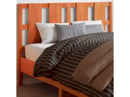Cabecero de 135 cm en madera maciza de pino, color marrón miel