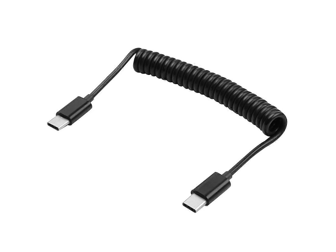 Cabo Espiralado De 1 M Com Conector Usb C Macho Para Usb 3.1 Tipo C Macho Nostalgia88