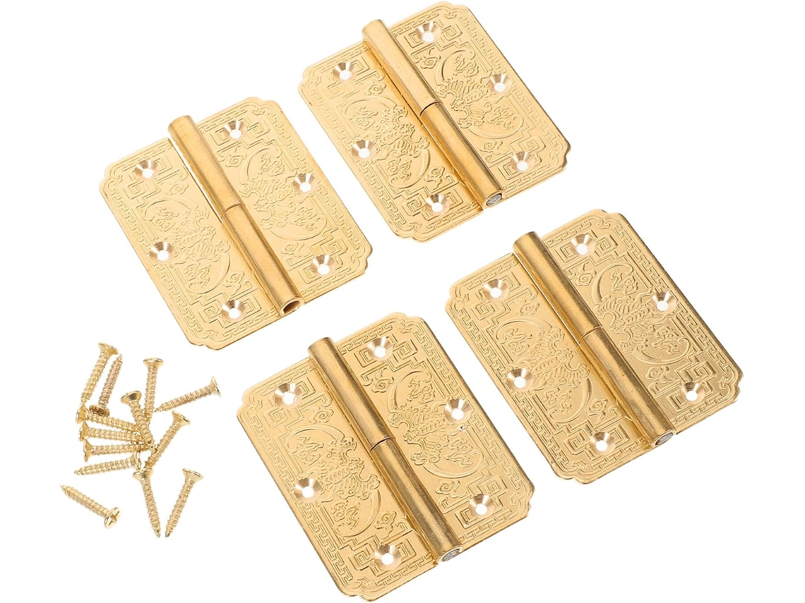 Conjunto De 4 Dobradiças Latão Para Portas Armários, Pequenas