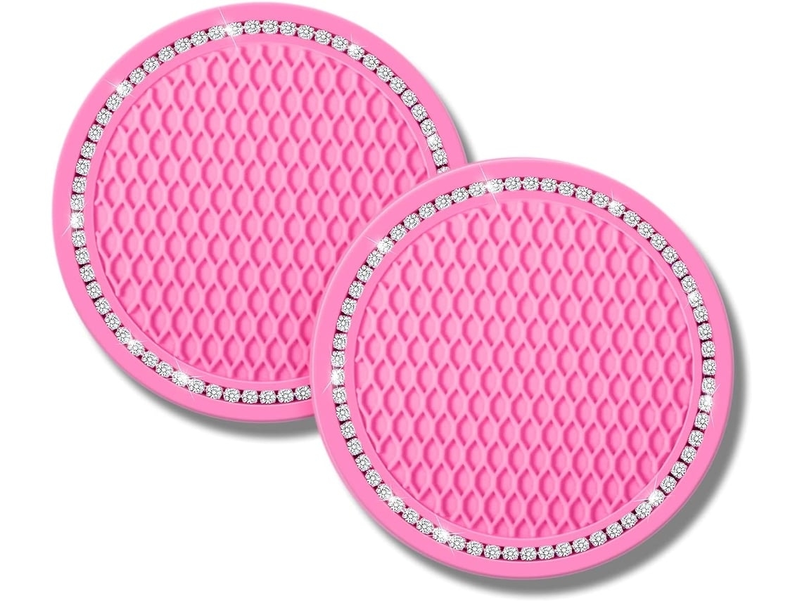 Porta vasos para Automóvel com Cristal e Diamante, Porta vasos de Silicone e Diamante de 2,76 Polegadas, Aplicáveis* ZYBLSSBB