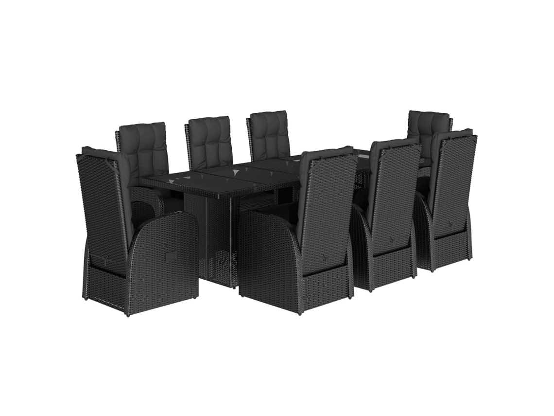 Garden Dining Set, Garden Dining Sets Vidaxl Preto Rattan / Vime (n/a)