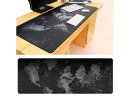 Mousepad Rebe XL 90x40cm para jogos com mapa-múndi, antiderrapante e lavável.