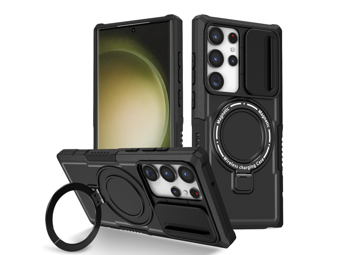Compatível Com Capas Magnéticas De Celular Samsungsung Com Janela Giratória, De Nívepreto - S25 Edge