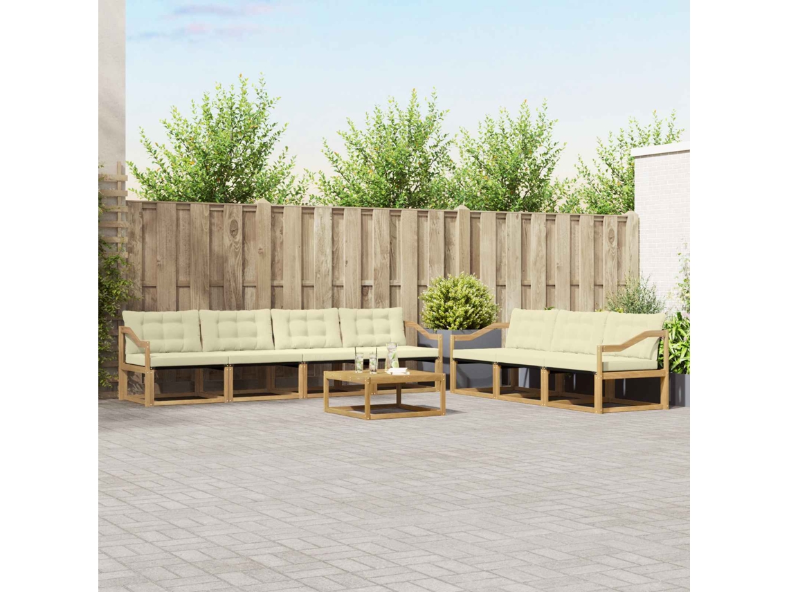 Vidaxl Conjunto De Sofás Para Exterior 8 Unid. Branco E Creme