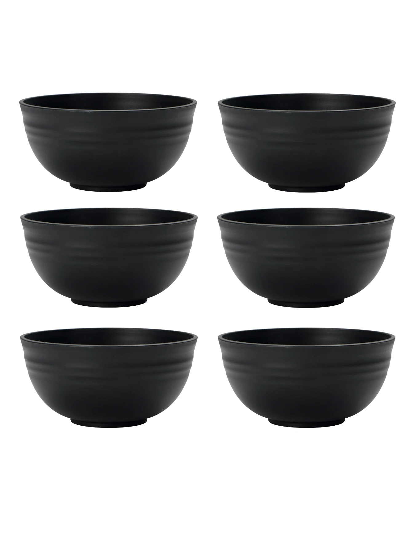 (conjunto De 6 Peças Pretas) Talheres De Plástico Reutilizáveis, Ideais Para Sobremesas E Lanches, Tigelas Portáteis Para Camping E Piquenique.