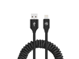 Cabo de Dados Extensível TELLUR Usb para Lightning 3A 1,8 M Preto