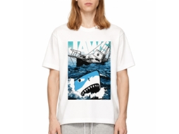 Rockinstone Jaws Movie Cartoon Sharko White Adult T-shirt Size:xxl
