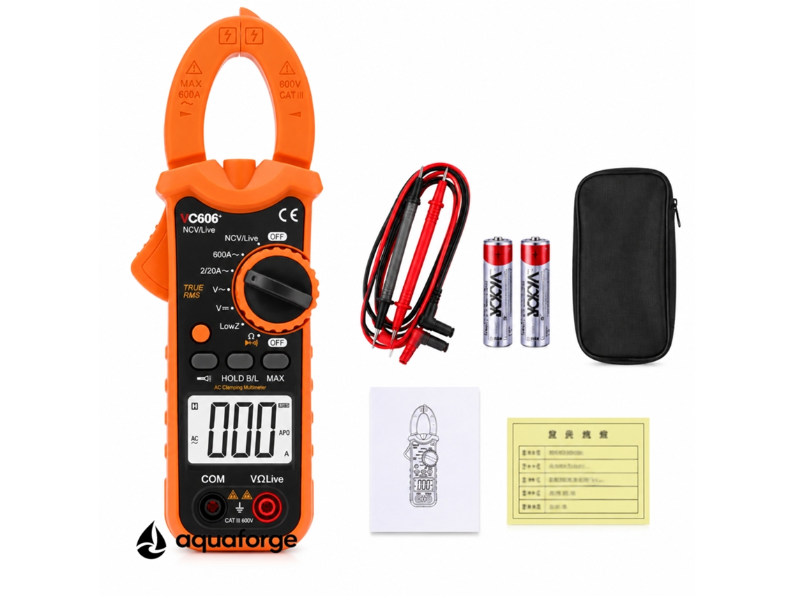 Alicate Amperimétrico Aquaforge Vc606, 600a