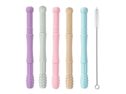 5 Tubos Masticáveis LAXISCREED Silicone Macio com Escova