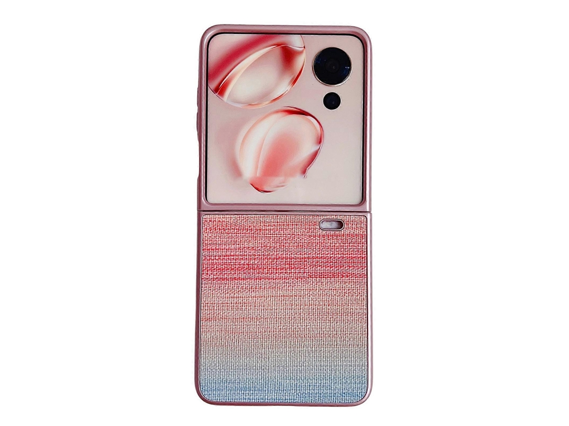 Capa De Celular Em Policarbonato Com Textura De Couro E Cores Ilusórias Para Honor Magic V Flip