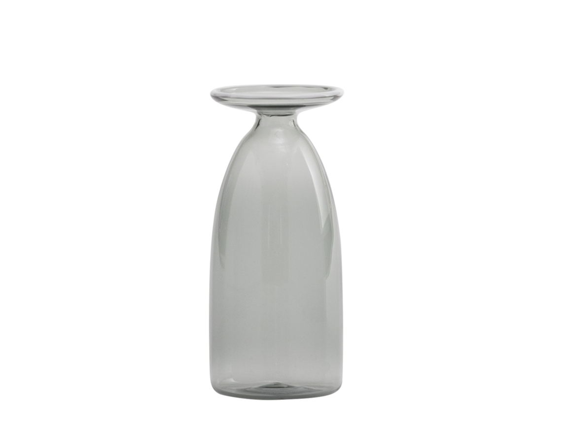 Vaso Un Fiore 120 Em Vidro Borossilicato Soprado À Mão Cinza, Um Elegante Acessório Decorativo Para Arranjos Florais E Peças De Design Moderno.