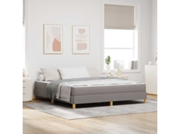 Vidaxl Cama Box Cinzento-acastanhado 180 X 200 Cm Tecido
