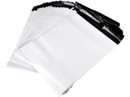 100 Peças Sacs Expédition Plastique Blancs Autoadesivos Resistentes À Eau E Déchirures Para Envio De Colis