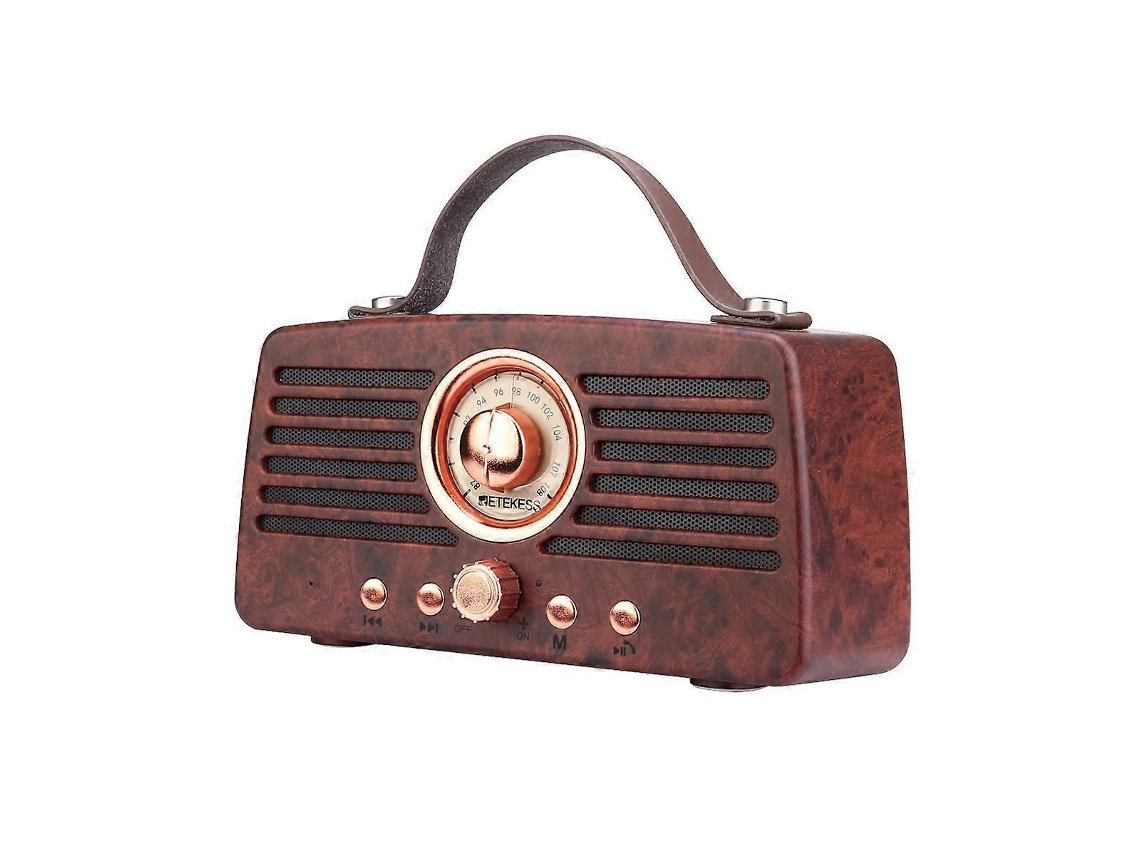 Rádio Fm Tr607 Clássico Retrô Receptor Portátil Estéreo Mp3 GOKOCO