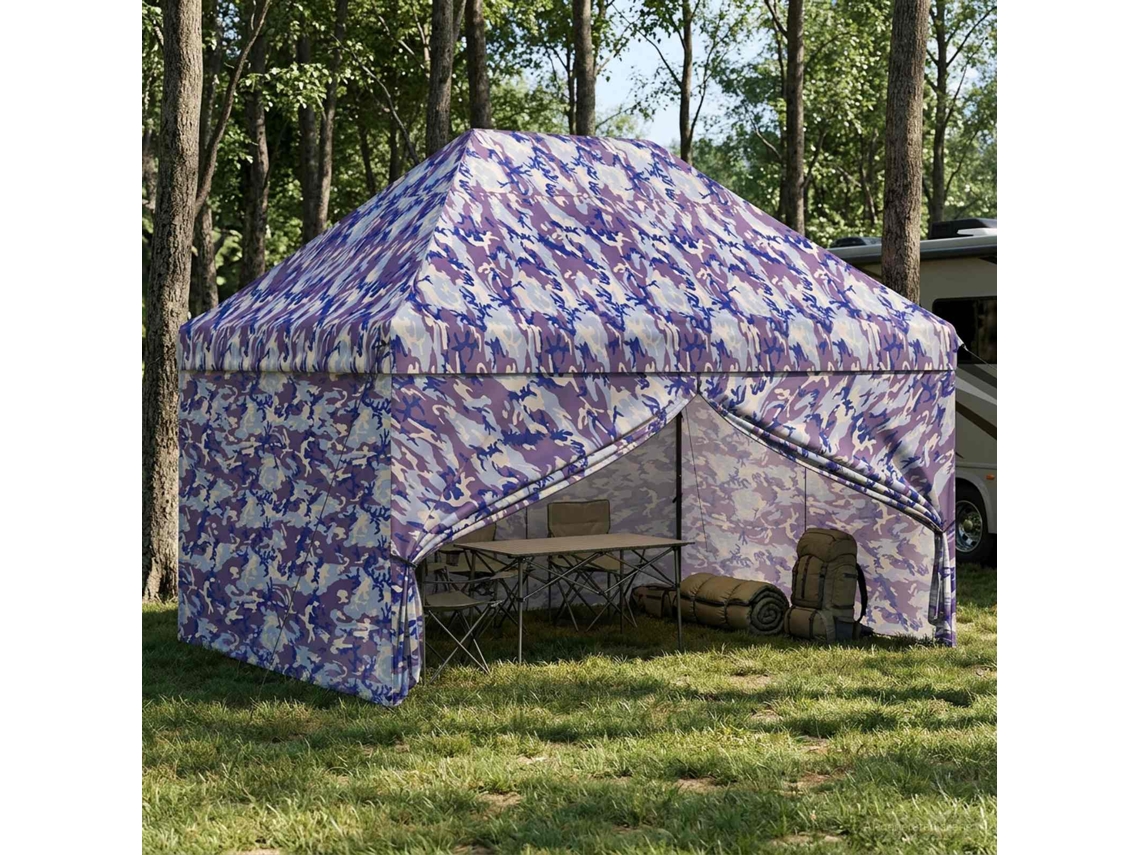 Vidaxl Gazebo Pop-up Com 4 Lateral 2,95 X 4,1 M Camuflagem Azul