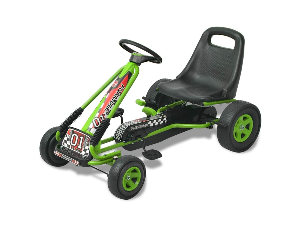 Vidaxl Kart De Pedais Com Assento Ajustável Verde