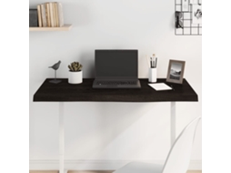 Vidaxl Tampo De Mesa 100x50x(2-4) Cm Carvalho Tratado Castanho-escuro