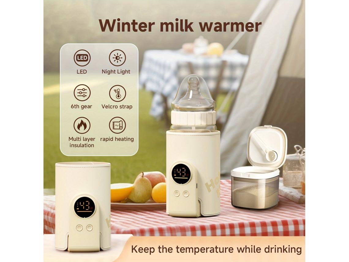 Aquecedor Portátil de Mamadeiras com Aquecimento Rápido 6 Configurações de Temperatura Ajustáveis, Ideal para Viagens e Uso Doméstico... STELASPLEN