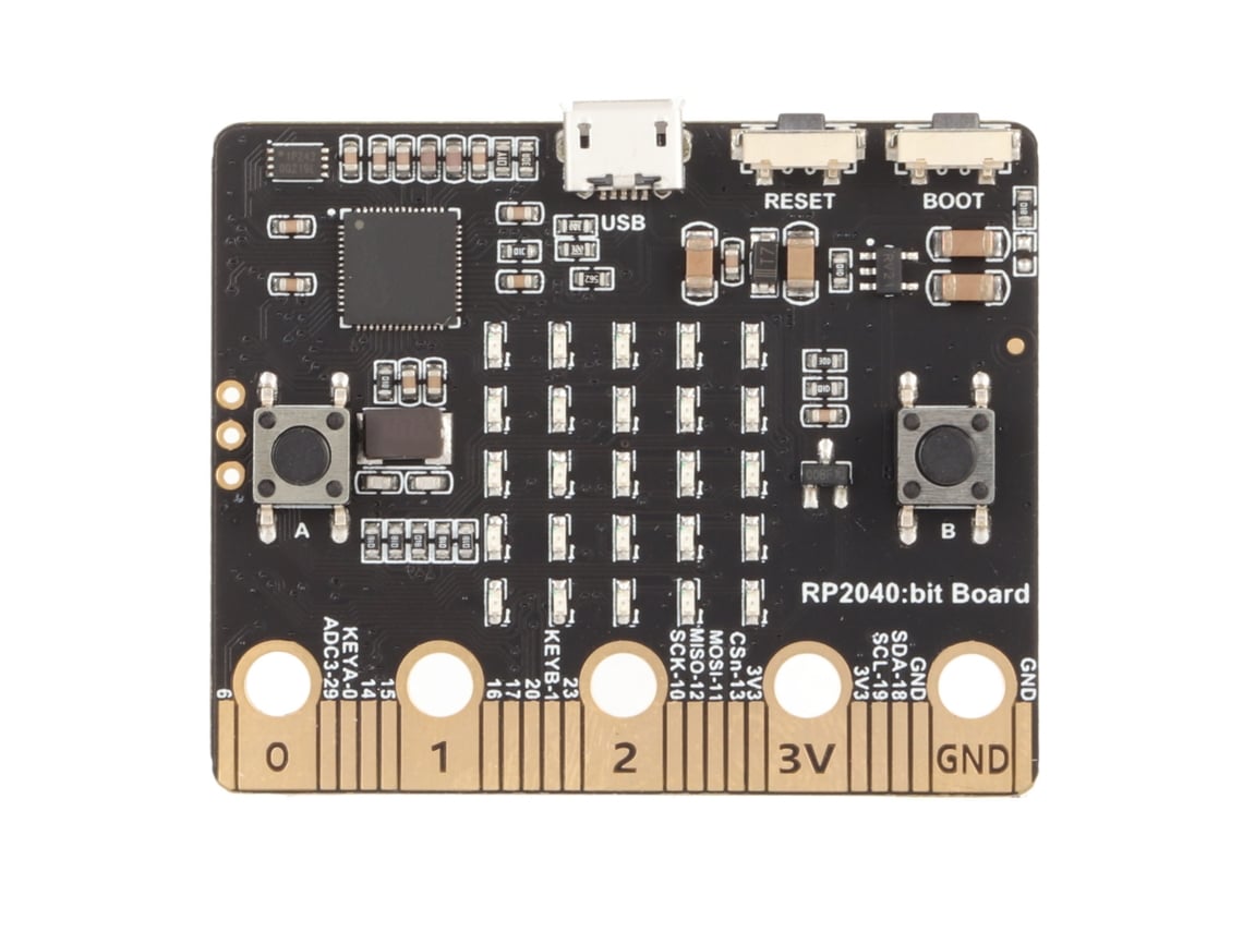 Placa de desenvolvimento Baoj-2026 Micro Bit Rp2040 para Raspberry Pi Pico com luz LED para programação de robôs e jogos de controle.