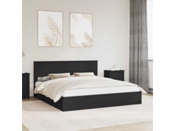 Vidaxl Cama Com Armazenamento Preto 200 X 200 Cm Madeira Processada