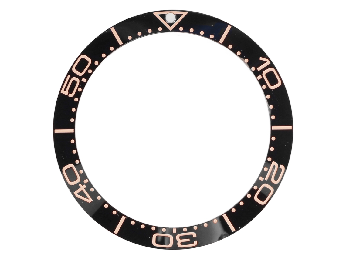 Anel De Bezel Cerâmico 38mm Substituição Com Dígitos Ouro Rosa Para Relógio