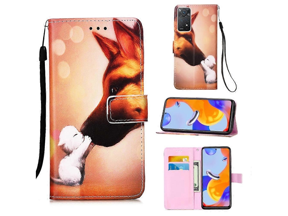 Capa De Celular Em Couro Trançado Liso Com Estampa Colorida Para Xiaomi Redmi Note 11 Pro 5g/4g