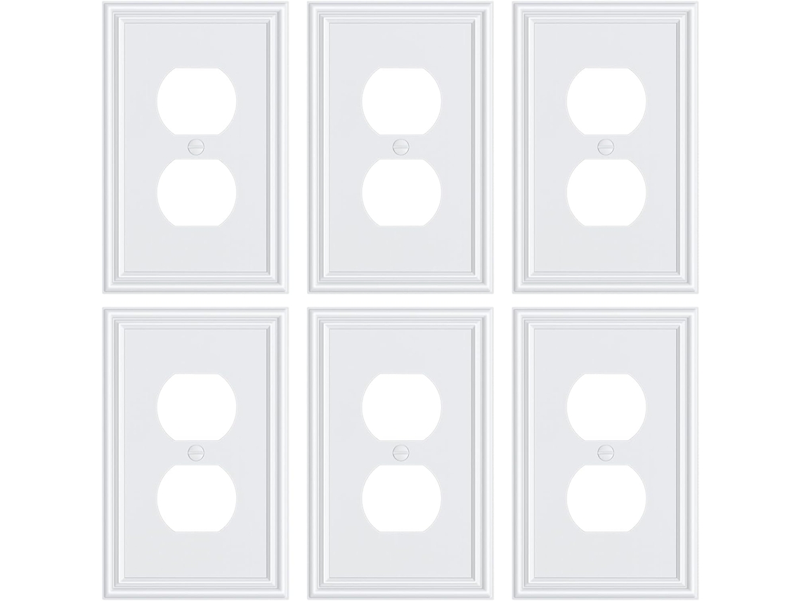 Conjunto de 6 placas de tomada e interruptor decorativas BRILVIBERA
