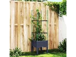 Vidaxl Vaso/floreira De Jardim C/ Treliça 40x40x142,5 Cm Pp Cinzento Azul