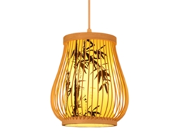 2026 lâmpada Pendente de Bambu com Cúpula Tecida em Estilo Chinês Moderno para Casa e Restaurante 110‑240v