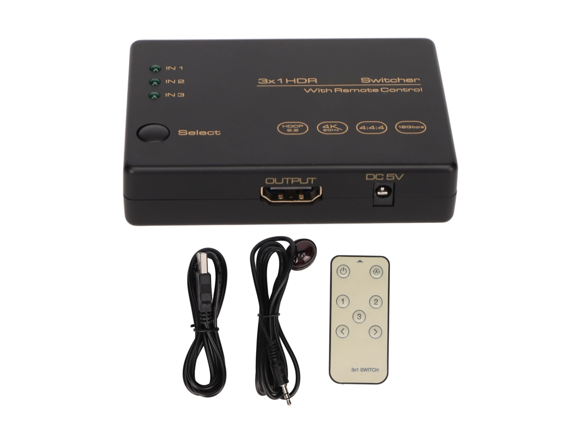 Conmutador Hdmi 3x1 LAXISCREED Hdr Hdcp2.2
