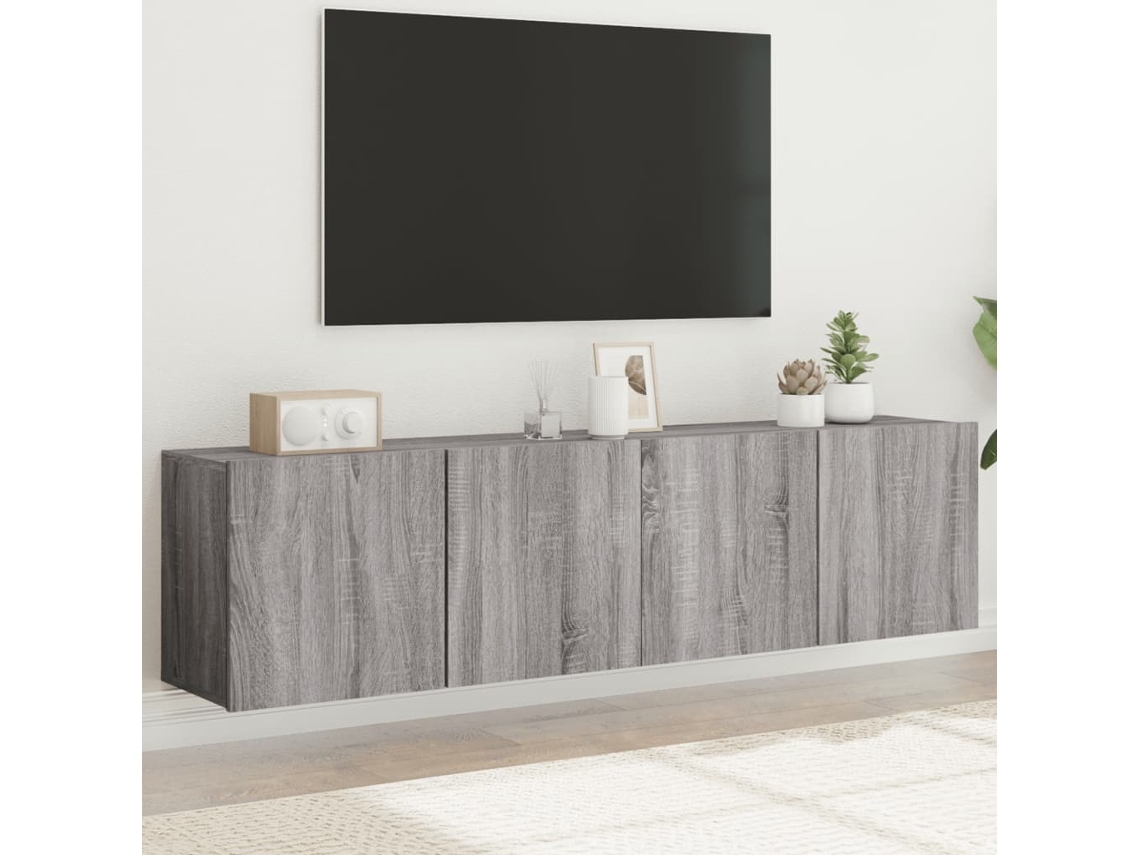 Vidaxl Móveis De Parede Para Tv 2 Pcs 80x30x41 Cm Cinzento Sonoma