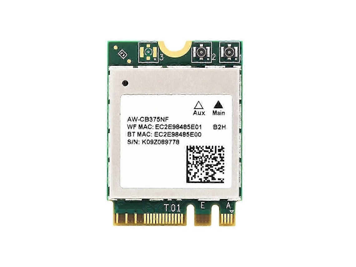 Placa De Rede Sem Fio Aw Cb375nf Dualband, Placa Wi Fi Dualband 2.4g/5ghz, Núcleo Rtl8822ce Cg, Bluetooth 5.0, Compatível Com Ble Nx Aquaforge