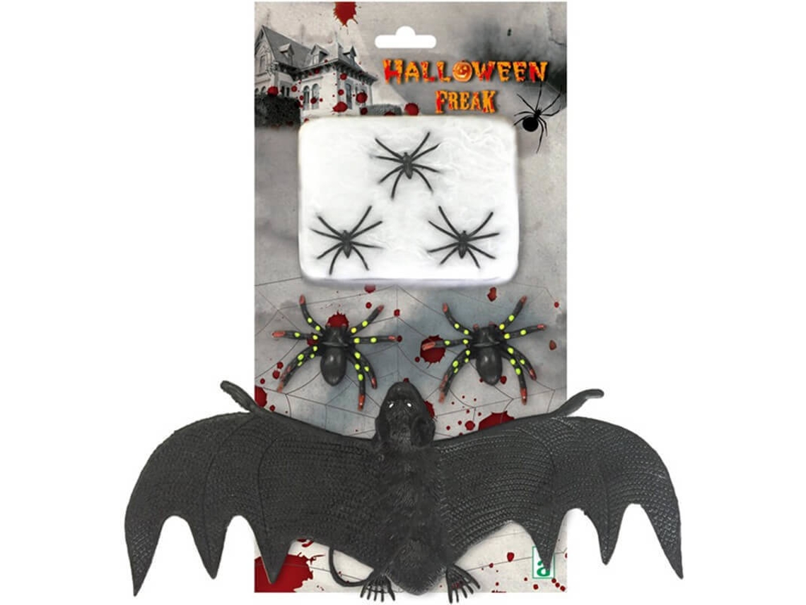 Decorações de Halloween DISFRAZZES Aranhas com Morcegos (3 Un)
