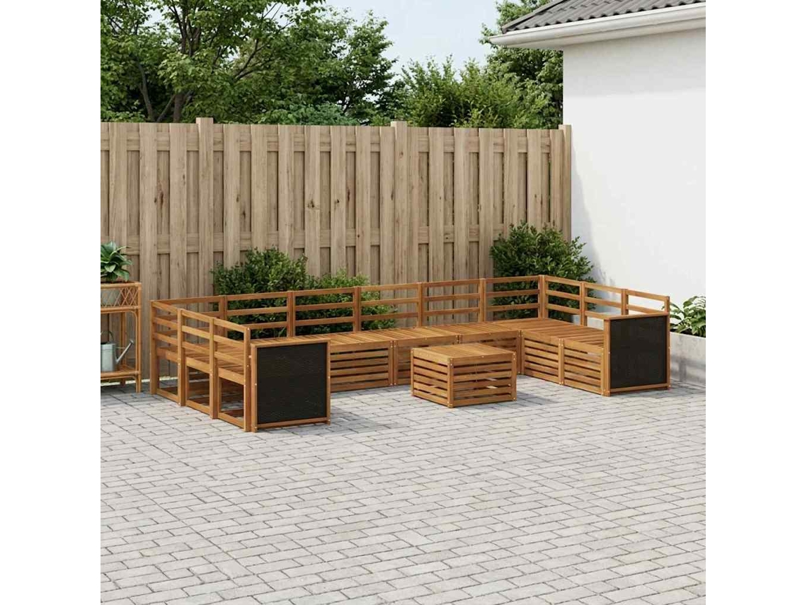 Vidaxl Conjunto De Sofás Para Exterior 8 Unid. Natural