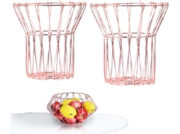 Cesto De Frutas Metálico Com Escorredor Retrátil | Cesto De Frutas Decorativo Para Prateleira, Ideal Gokoco