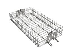 Cesta De Grelha De Aço Inoxidável Plana Para Espeto De Grelha Com Haste Hexagonal 12mm, 10mm, Quadrada 10mm E 8mm