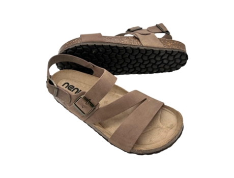 Sandálias de Homem NENIC Caballero Montreal Cruzada Couroa Suela Bio Serraje Pele Cinzento (42)