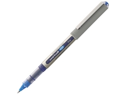 Esferográfica UNI-BALL Eye Ub-157 Ponta Fina, Corpo Prateado Em Polipropileno, Tinta Azul, Pack 12 Unidades