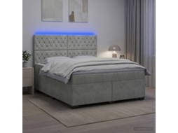 Vidaxl Cama Box Spring Com Colchão Cinzento-claro 140 X 190 Cm Veludo