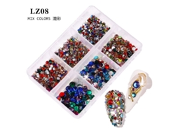 Lurelia Strass De Base Plana Para Nail Art 3 Caixas 6 Compartimentos