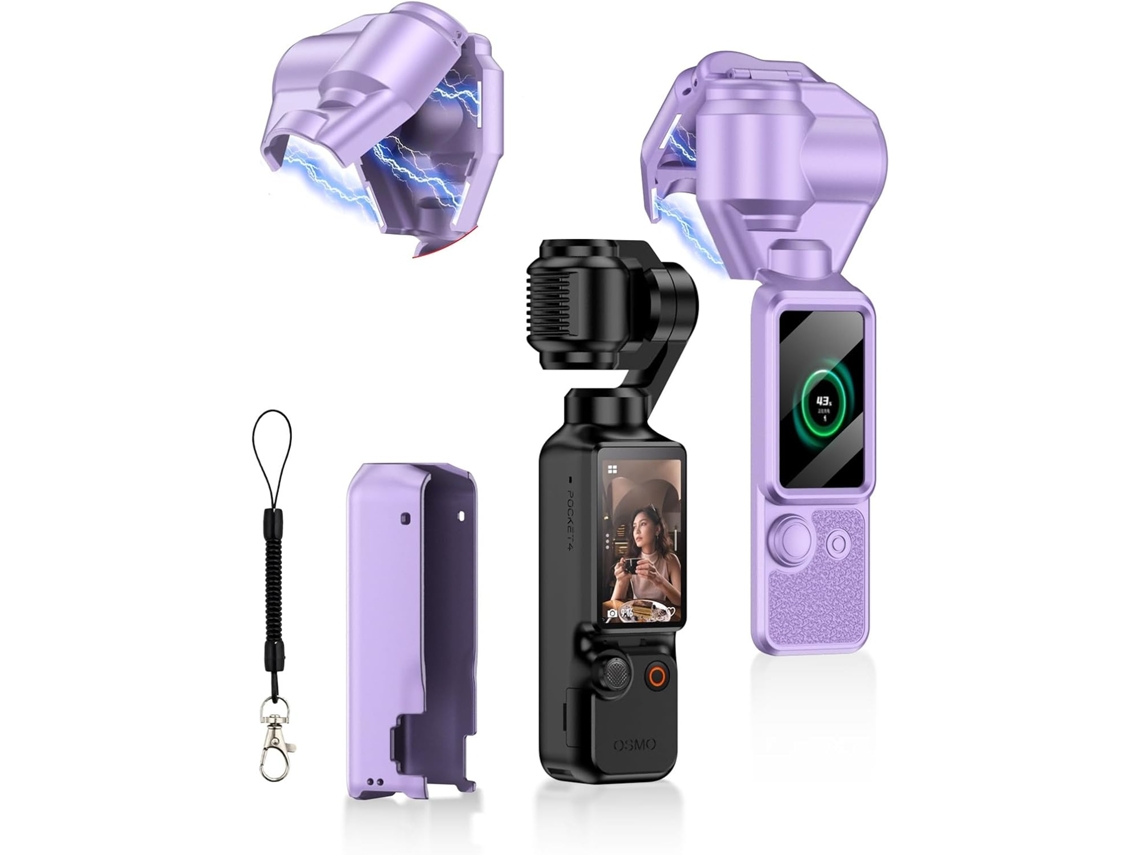 Capa Magnética HENTEN HOME para Dji Osmo Pocket 3 Portátil e Fácil de Guardar Roxo