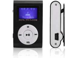 Reprodutor de música MP3 portátil mini com tela LCD, clip esportivo, suporta cartão de memória, preto