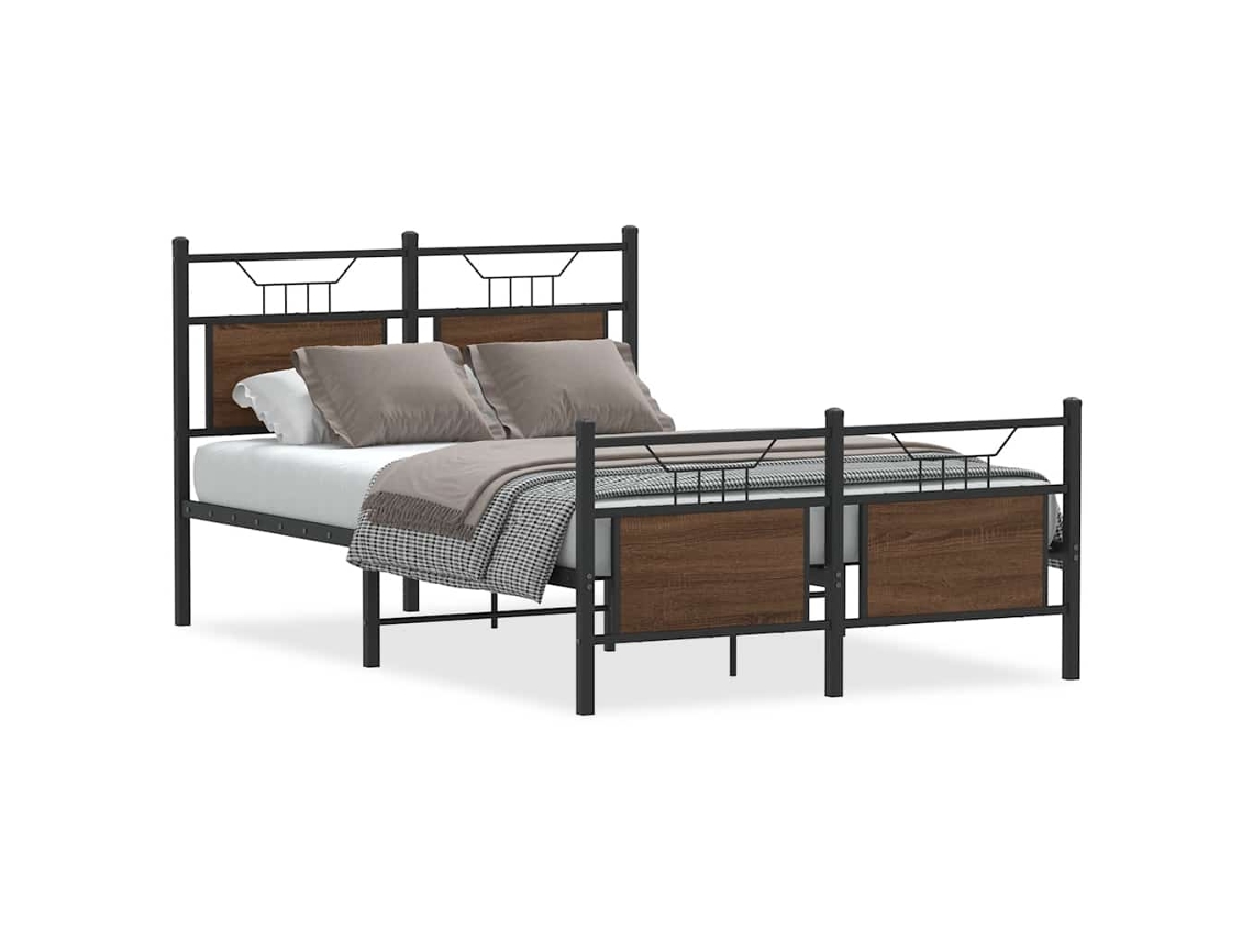 Bed Frame, Bed Frames Vidaxl Marrom Madeira Processada (120 X 190 Cm)