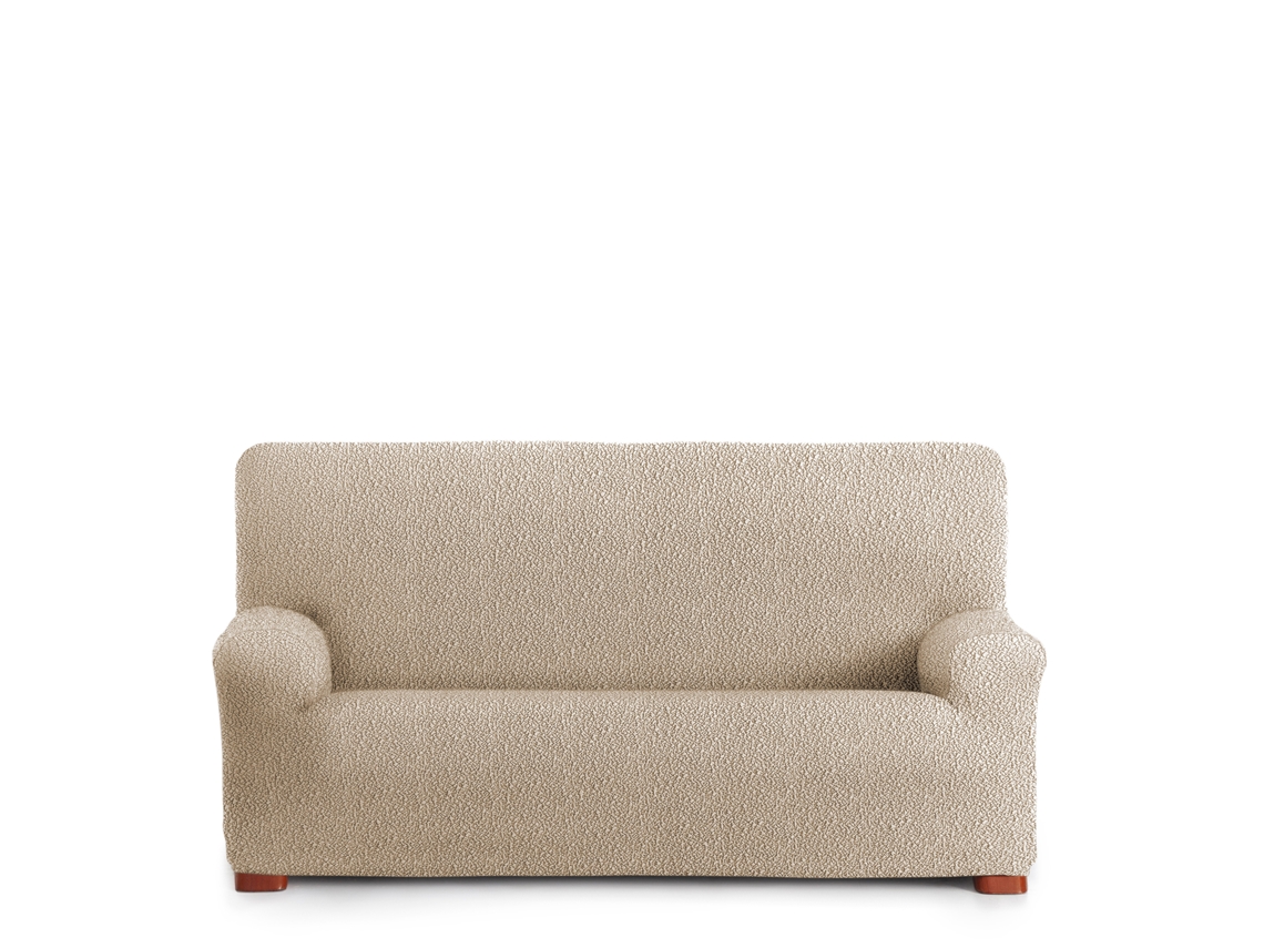 Capa para Sofá Bielástica Adaptável Roc 3 Lugares 180-260 Cm Bege VIPALIA