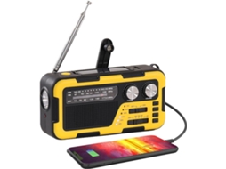 Rádio Solar AQUAFORGE, lanterna de emergência com gerador de energia manual