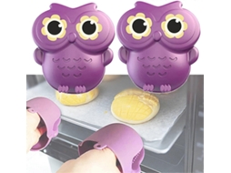 2 Pares de Luvas de Forno de Silicone, Lindos Corujinhas Mini, Resistentes Ao Calor, para Cozinha e Churrascos Ao Ar Livre