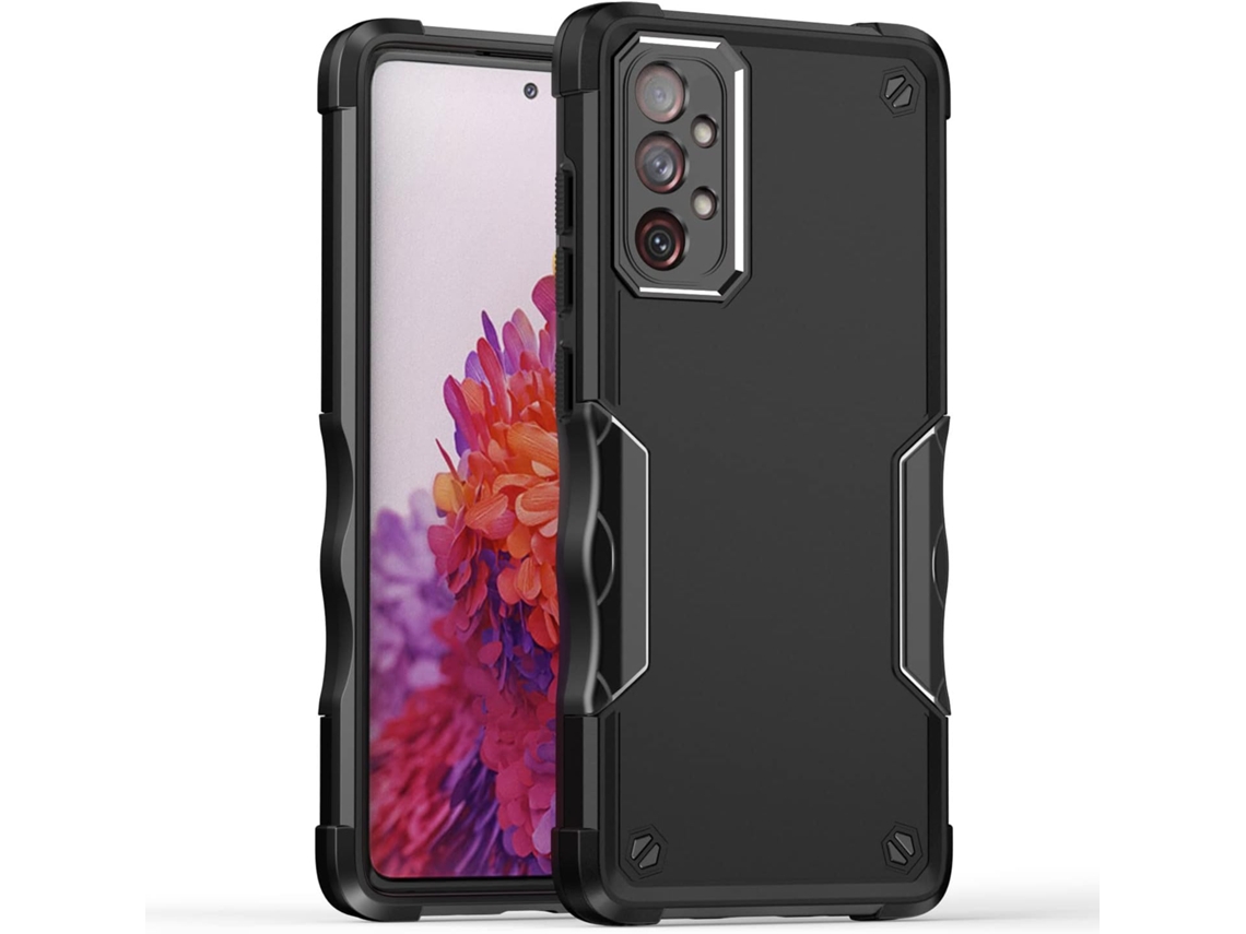 Capa Armadura Militar Proteção Híbrida para Samsung Galaxy A73 5G HONGWE. Anti-Choque Rígida Resistente Preto